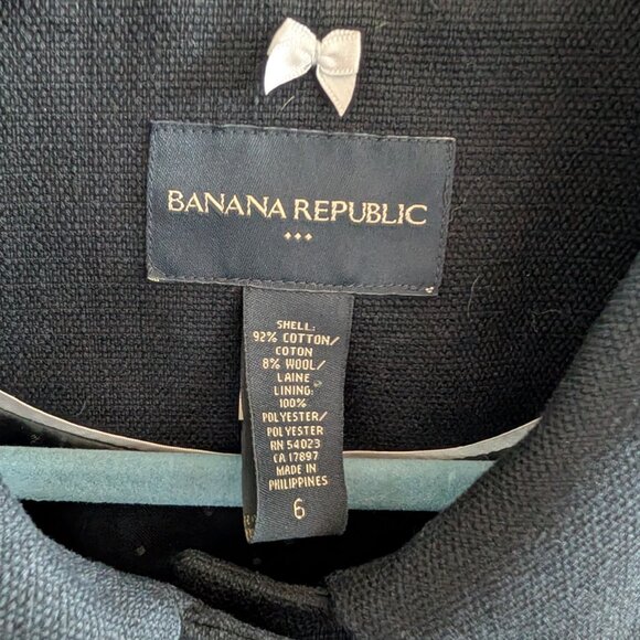 Banana Republic Cotton Wool Blend Cropped Blazer Snap Buttons Size 6 Classic - Picture 3 of 14